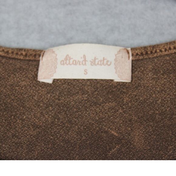 Altar'd State‎ Women Brown Long Sleeve Stretchy Shirt Size Small - Picture 3 of 5